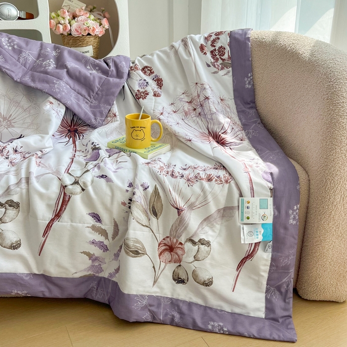 91家纺网 家纺一手货源 找家纺 大世界被王 2025新款全棉纯棉健康夏被夏凉被空调被 妙趣花田