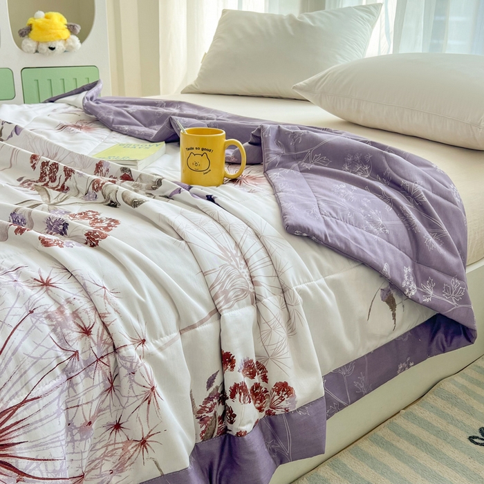 91家纺网 家纺一手货源 找家纺 大世界被王 2025新款全棉纯棉健康夏被夏凉被空调被 妙趣花田