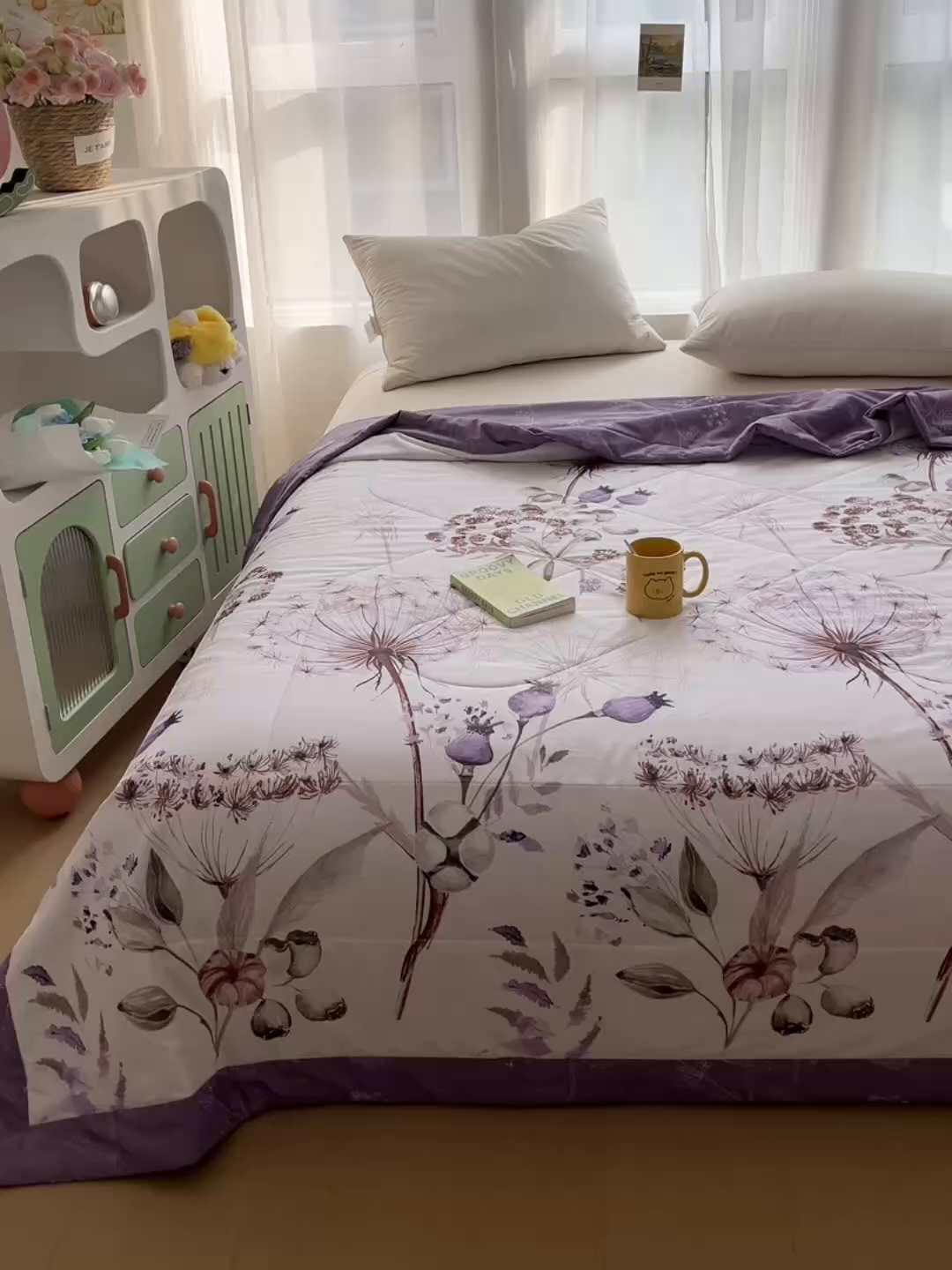 91家纺网 家纺一手货源 找家纺 大世界被王 2025新款全棉纯棉健康夏被夏凉被空调被 妙趣花田