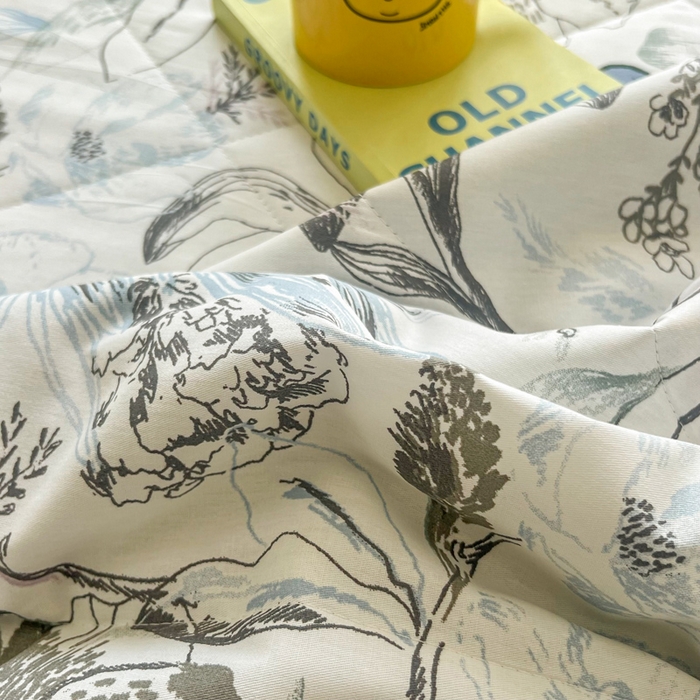 91家纺网 家纺一手货源 找家纺 大世界被王 2025新款全棉纯棉健康夏被夏凉被空调被 水墨花彩