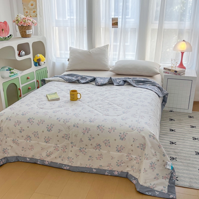 91家纺网 家纺一手货源 找家纺 大世界被王 2025新款全棉纯棉健康夏被夏凉被空调被 柏林花涧米