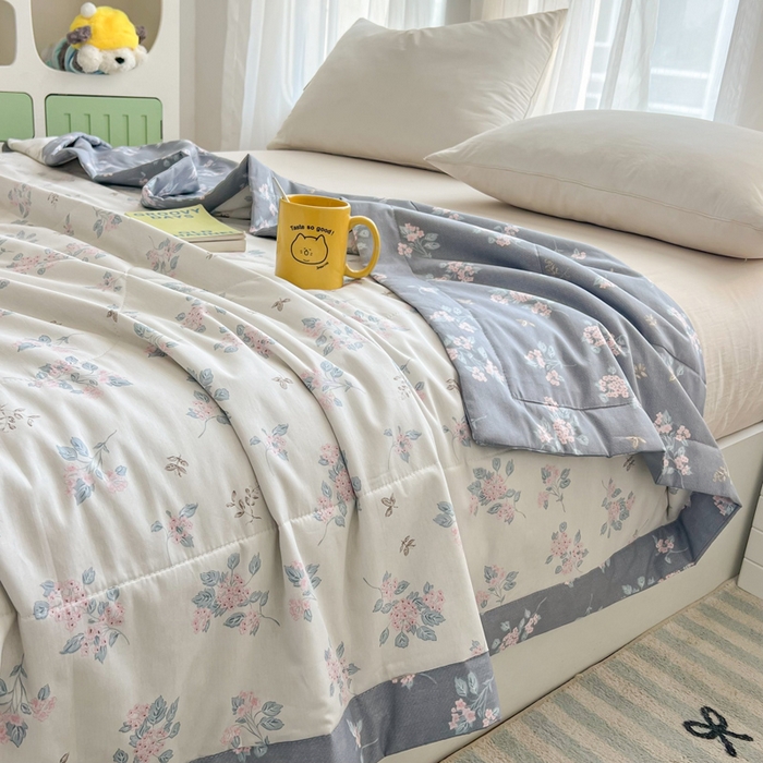 91家纺网 家纺一手货源 找家纺 大世界被王 2025新款全棉纯棉健康夏被夏凉被空调被 柏林花涧米