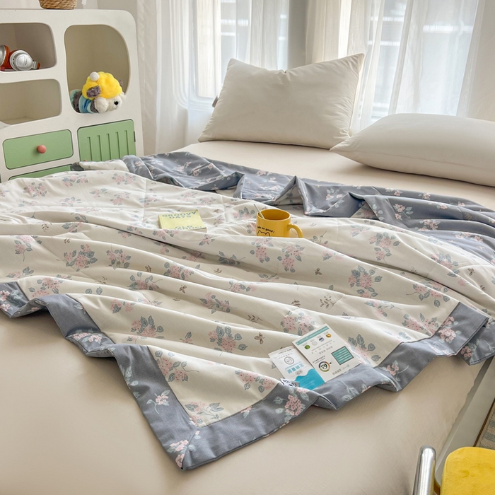 91家纺网 家纺一手货源 找家纺 大世界被王 2025新款全棉纯棉健康夏被夏凉被空调被 柏林花涧米