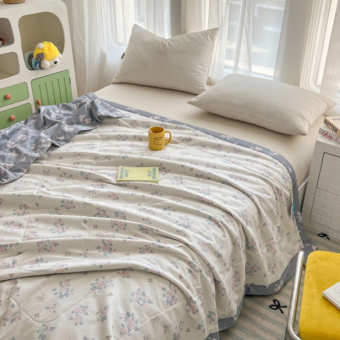 91家纺网 家纺一手货源 找家纺 大世界被王 2025新款全棉纯棉健康夏被夏凉被空调被 柏林花涧米