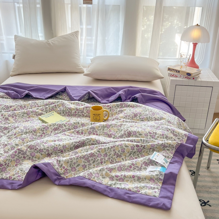 91家纺网 家纺一手货源 找家纺 大世界被王 2025新款全棉纯棉健康夏被夏凉被空调被 半夏花语