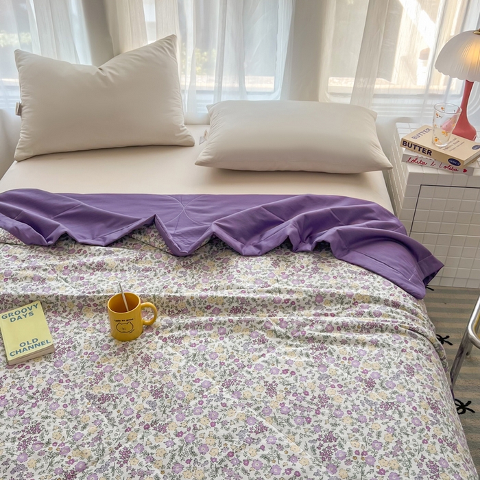 91家纺网 家纺一手货源 找家纺 大世界被王 2025新款全棉纯棉健康夏被夏凉被空调被 半夏花语