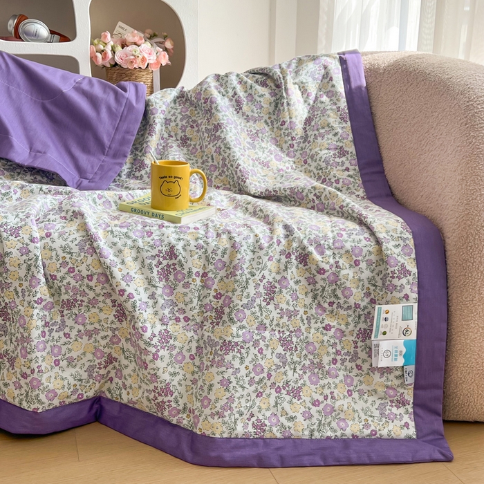 91家纺网 家纺一手货源 找家纺 大世界被王 2025新款全棉纯棉健康夏被夏凉被空调被 半夏花语