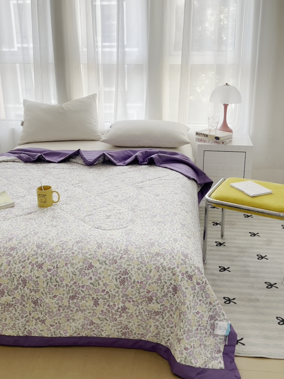 91家纺网 家纺一手货源 找家纺 大世界被王 2025新款全棉纯棉健康夏被夏凉被空调被 半夏花语