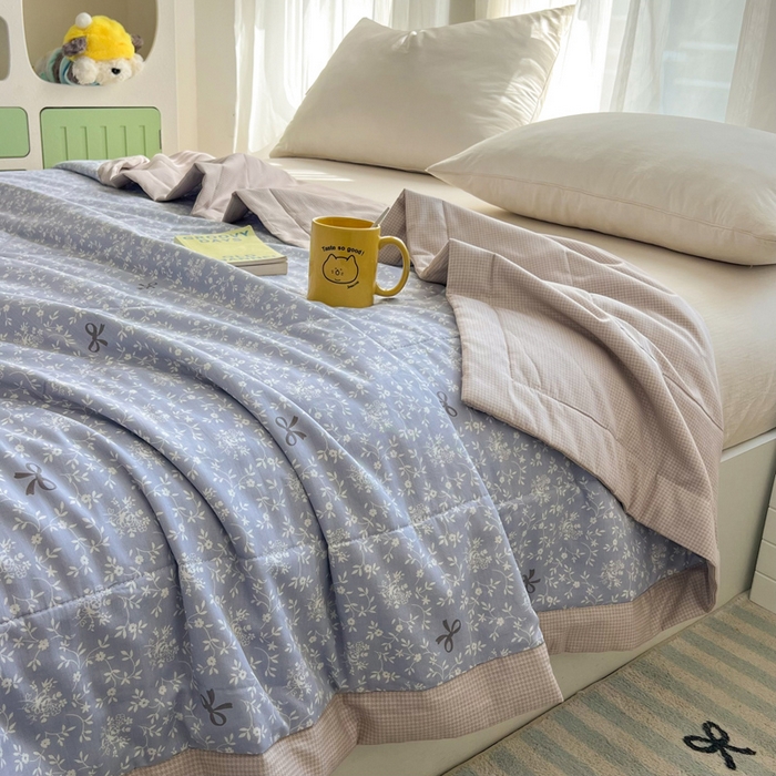 91家纺网 家纺一手货源 找家纺 大世界被王 2025新款全棉纯棉健康夏被夏凉被空调被 江南春色