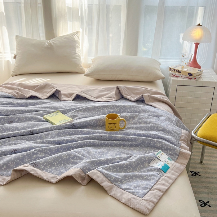 91家纺网 家纺一手货源 找家纺 大世界被王 2025新款全棉纯棉健康夏被夏凉被空调被 江南春色