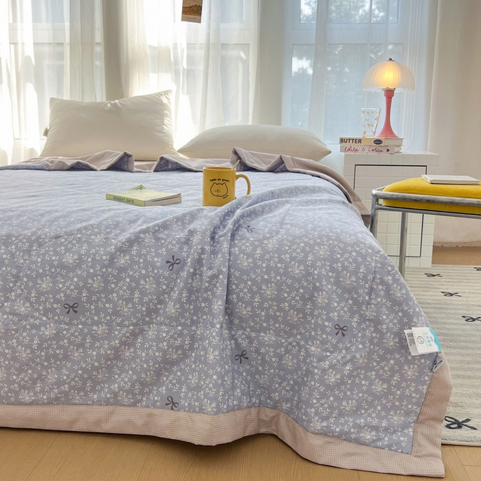 91家纺网 家纺一手货源 找家纺 大世界被王 2025新款全棉纯棉健康夏被夏凉被空调被 江南春色