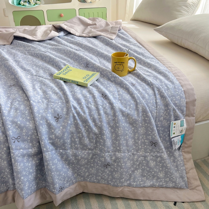 91家纺网 家纺一手货源 找家纺 大世界被王 2025新款全棉纯棉健康夏被夏凉被空调被 江南春色