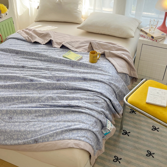 91家纺网 家纺一手货源 找家纺 大世界被王 2025新款全棉纯棉健康夏被夏凉被空调被 江南春色