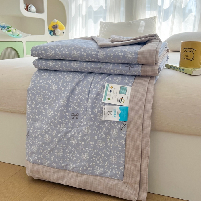 91家纺网 家纺一手货源 找家纺 大世界被王 2025新款全棉纯棉健康夏被夏凉被空调被 江南春色