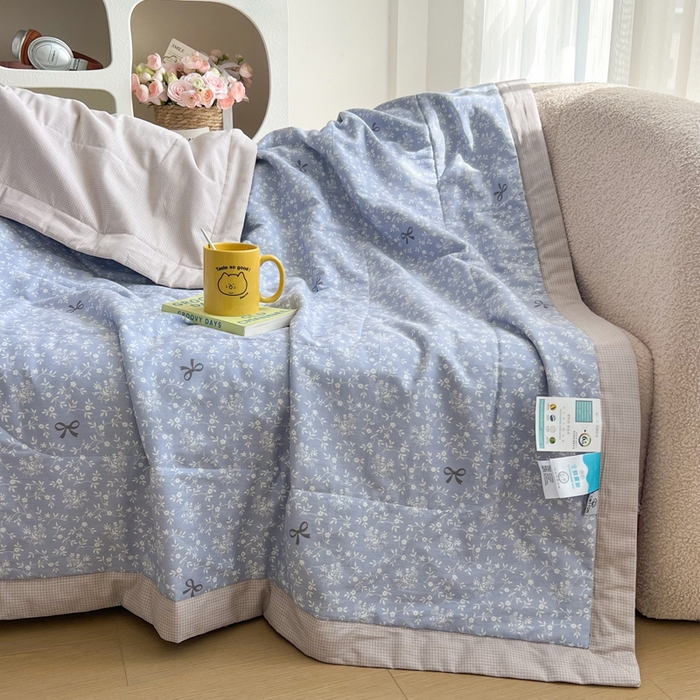 91家纺网 家纺一手货源 找家纺 大世界被王 2025新款全棉纯棉健康夏被夏凉被空调被 江南春色