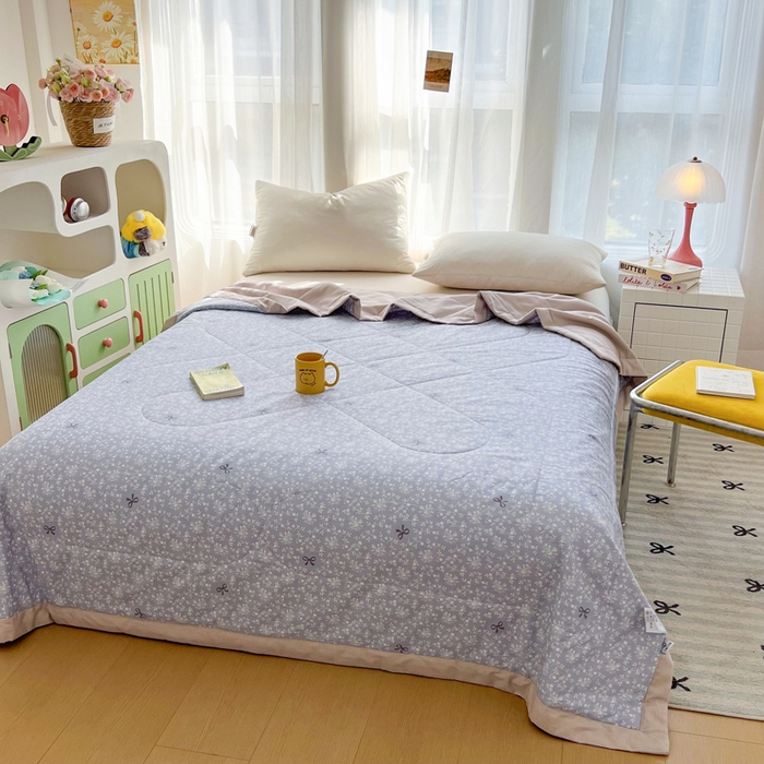 91家纺网 家纺一手货源 找家纺 大世界被王 2025新款全棉纯棉健康夏被夏凉被空调被 江南春色