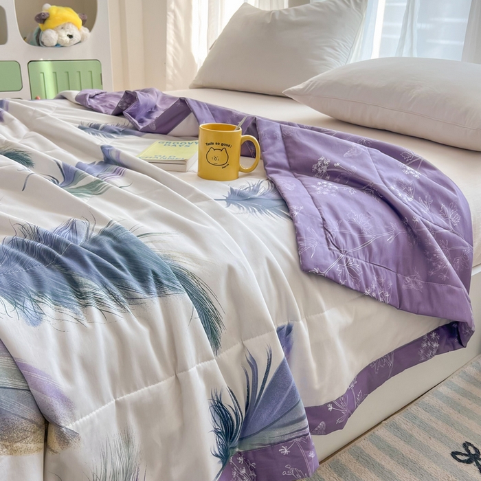 91家纺网 家纺一手货源 找家纺 大世界被王 2025新款全棉纯棉健康夏被夏凉被空调被 千帆羽毛