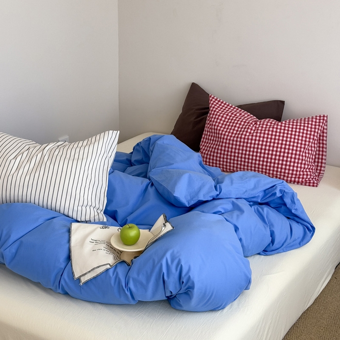 91家纺网 家纺一手货源 找家纺 （总）艾沁2025新款全棉水洗棉撞色混搭四件套