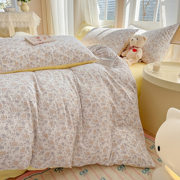 91家纺网 家纺一手货源 找家纺 壹号库 2025新款A类提花有氧彩竺绵四件套 春和