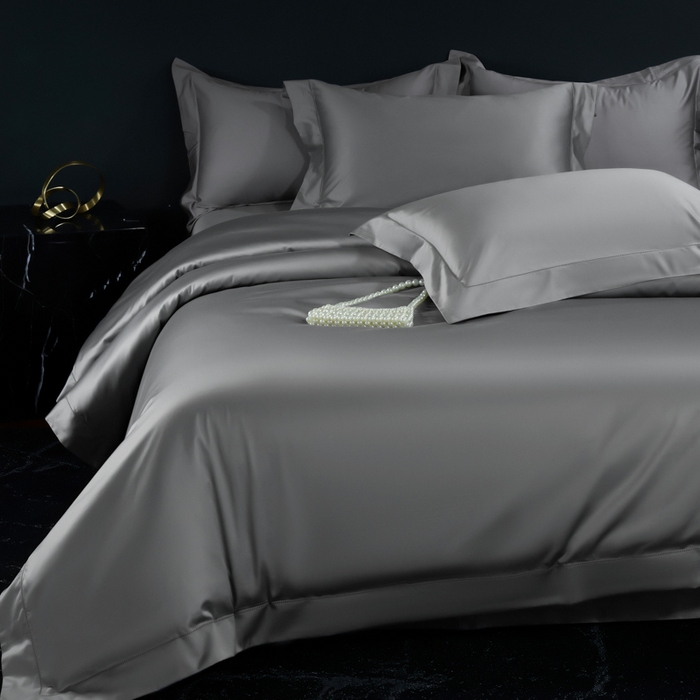 91家纺网 家纺一手货源 找家纺 淼铭家纺 2025新款双股长绒棉四件套-凯瑟系列 凯瑟-绅士灰