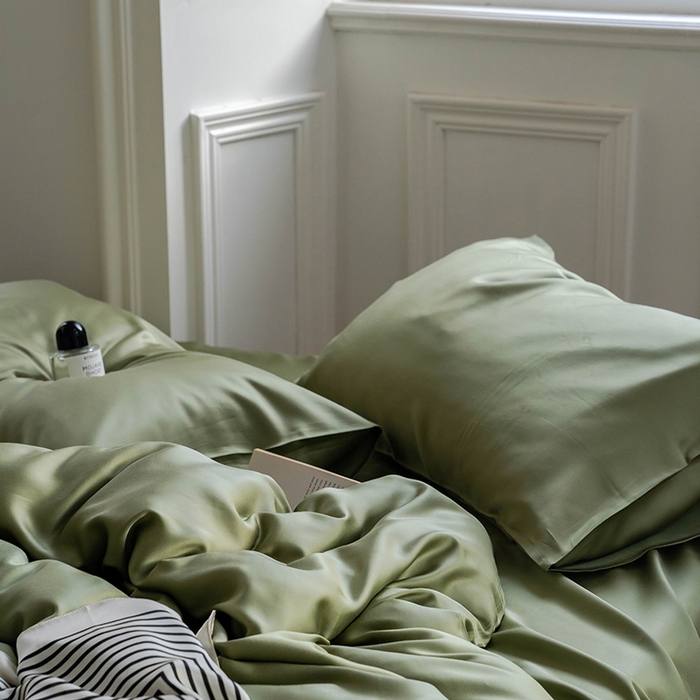 91家纺网 家纺一手货源 找家纺 （总）2025新款60S奥地利兰精天丝三四件套双拼与纯色