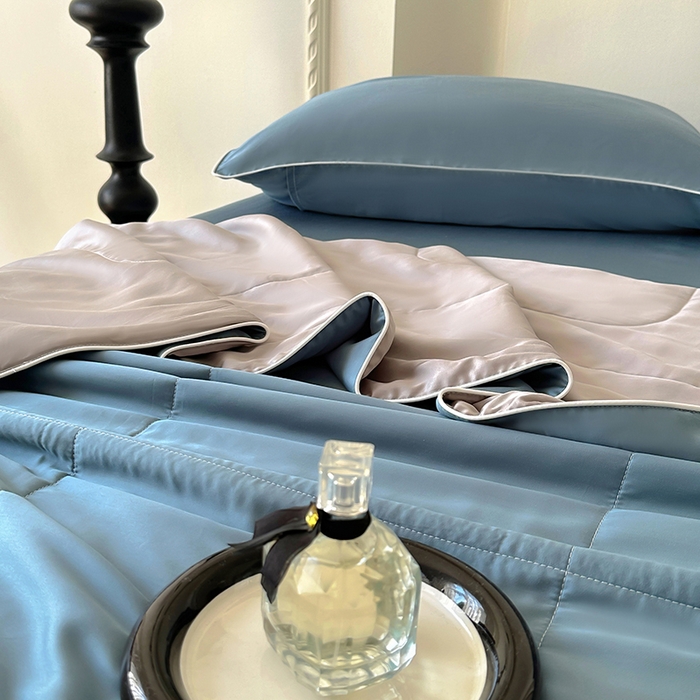 91家纺网 家纺一手货源 找家纺 百寐 2025新款60S兰精天丝夏被系列 管兰+碳灰