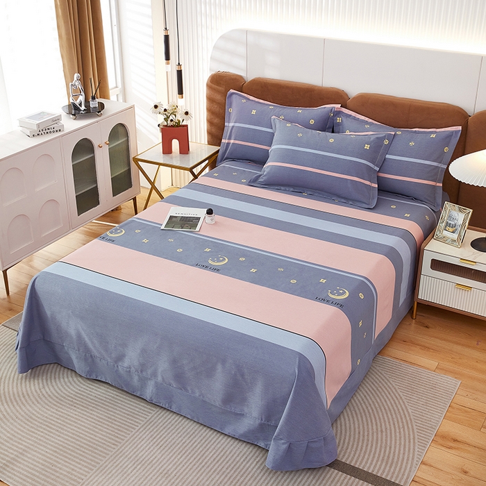 91家纺网 家纺一手货源 找家纺 雲归梦 2025新款纯棉加厚磨毛多规格磨毛四件套 月光生活粉