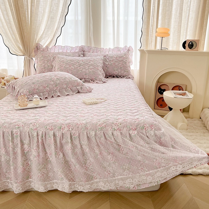 91家纺网 家纺一手货源 找家纺 宜凡家纺 2025新款糯糯棉全夹棉床笠式床裙四件套 柏林梦境