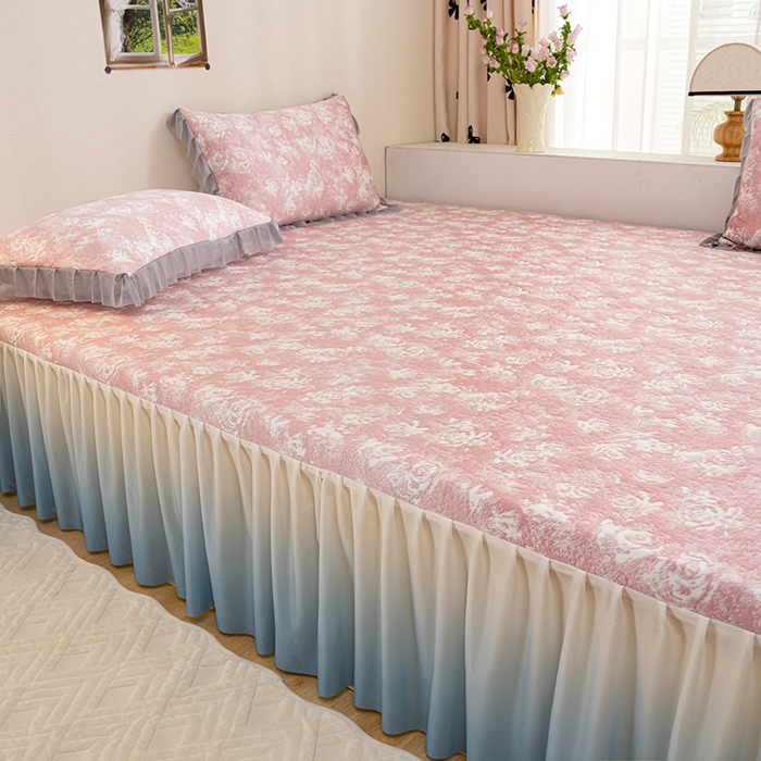 91家纺网 家纺一手货源 找家纺 冬然家纺2025新款冰豆豆榻榻米凉席 梦幻玫瑰-粉