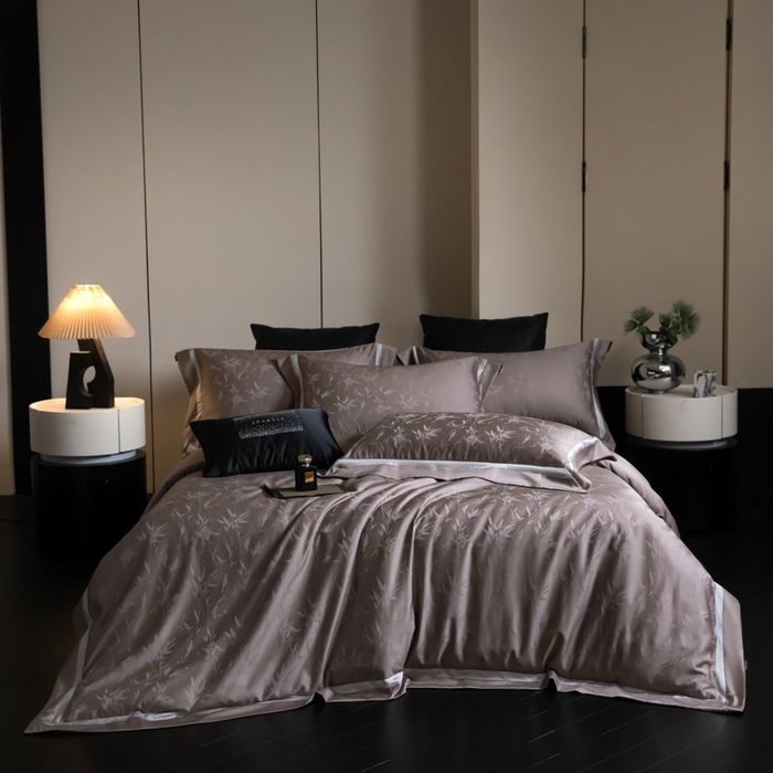 91家纺网 家纺一手货源 找家纺 安莱生活2025新款天丝棉拼接暗合工艺四件套-邂逅系列 雨沫风铃