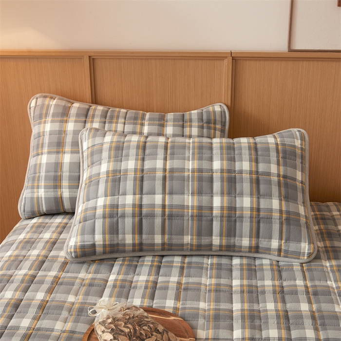 91家纺网 家纺一手货源 找家纺 伊人坊2025新款全棉色织水洗棉六面全包床笠床垫保护套无印风 单层床围-诺卡格