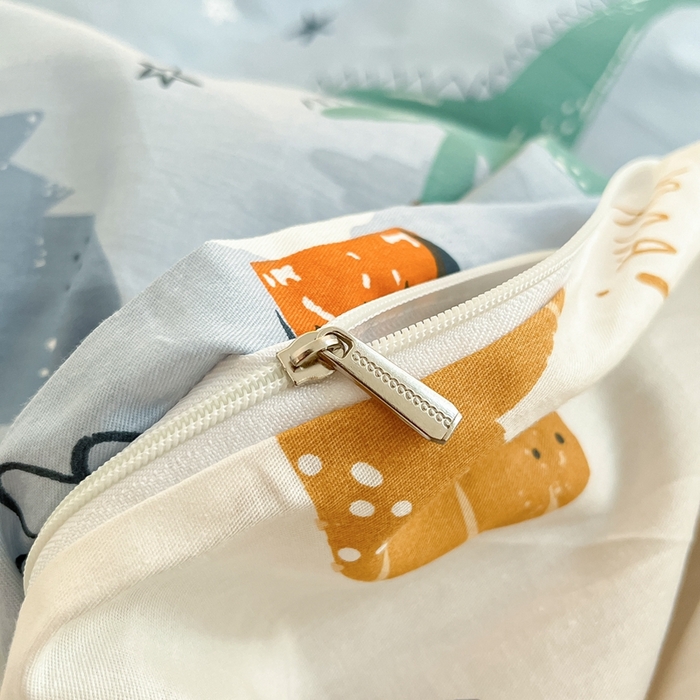 91家纺网 家纺一手货源 找家纺 吉象家纺13070全棉四件套纯棉四件套直播小清新男孩女恐龙乐园