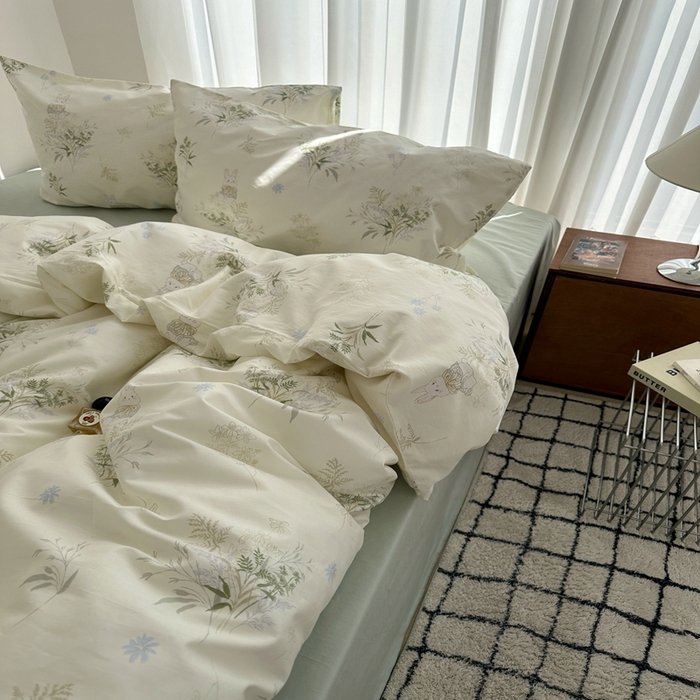 91家纺网 家纺一手货源 找家纺 （总）尺素 全棉卡通可爱儿童四件套纯棉活性A类被套学生宿舍三件套1.8床笠双人床单