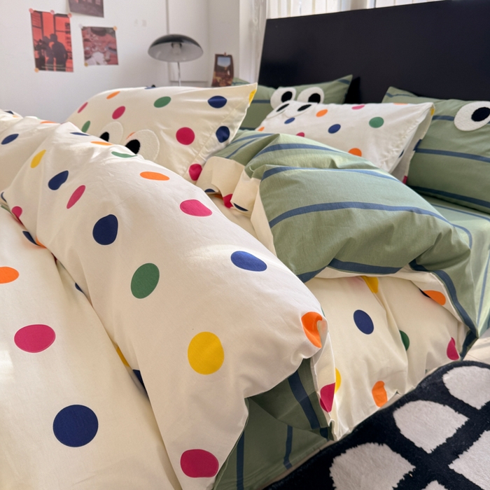 91家纺网 家纺一手货源 找家纺 吉象 2025新款大眼睛毛巾绣四件套 大眼睛-多彩生活