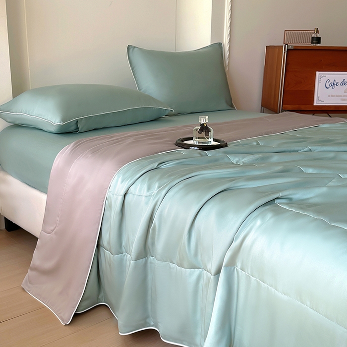 91家纺网 家纺一手货源 找家纺 百寐 2025新款60S兰精天丝夏被系列 芬兰+碳灰