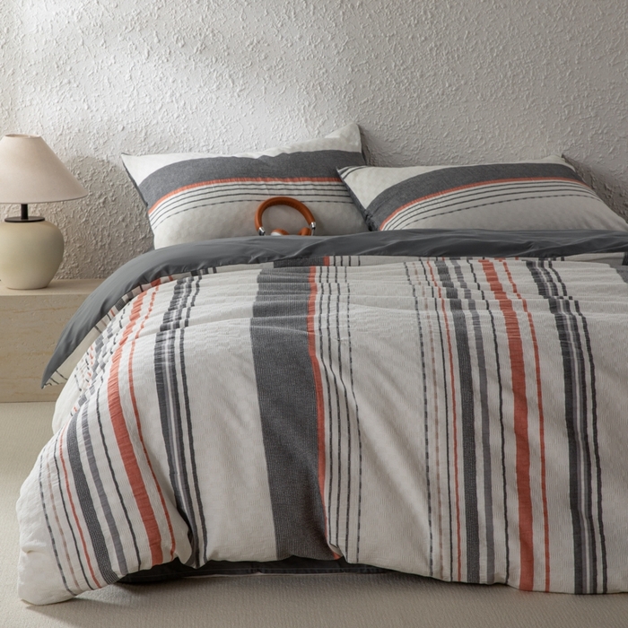 91家纺网 家纺一手货源 找家纺 简宜家居（朝初家纺） 2025新款华夫纯棉格色织提花四件套 初色-灰