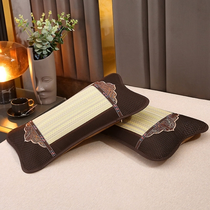 91家纺网 家纺一手货源 找家纺 （总）纽乐家纺 2025新款夏季夏凉席枕冰藤竹条竹席枕芯草席麻将凉席茶香枕头