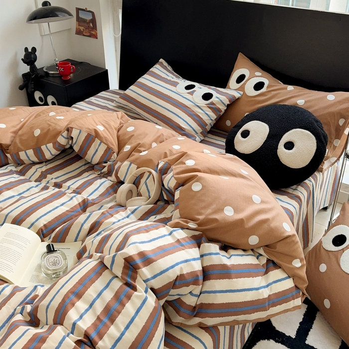 91家纺网 家纺一手货源 找家纺 吉象 2025新款大眼睛毛巾绣四件套 大眼睛-摩登米兰