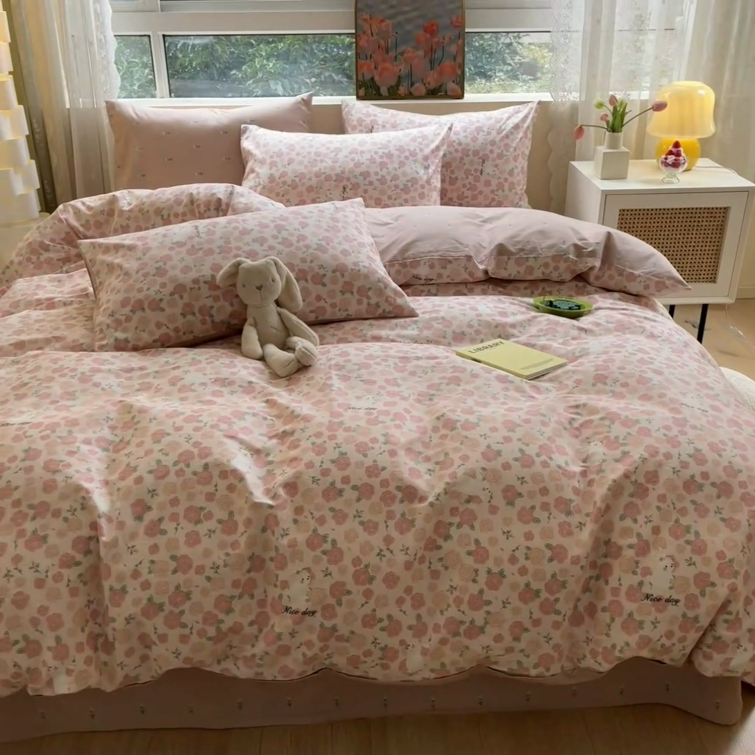 91家纺网 家纺一手货源 找家纺 吉象家纺13070全棉四件套纯棉四件套直播小清新男孩女心动