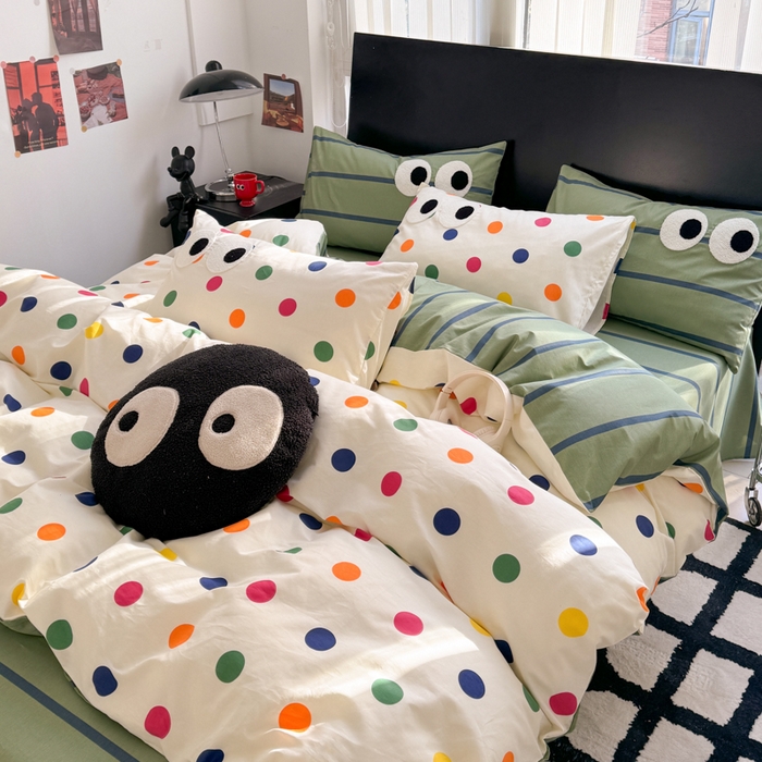 91家纺网 家纺一手货源 找家纺 吉象 2025新款大眼睛毛巾绣四件套 大眼睛-多彩生活