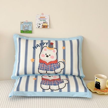 91家纺网 家纺一手货源 找家纺 （总）嗨生活 2025新款大版儿童冰丝枕套 幼儿园枕套