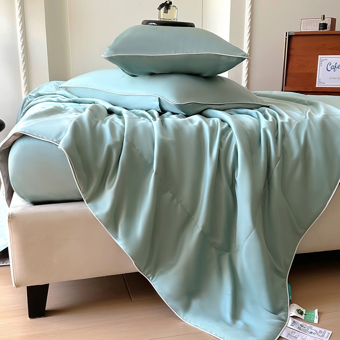 91家纺网 家纺一手货源 找家纺 百寐 2025新款60S兰精天丝夏被系列 芬兰+碳灰