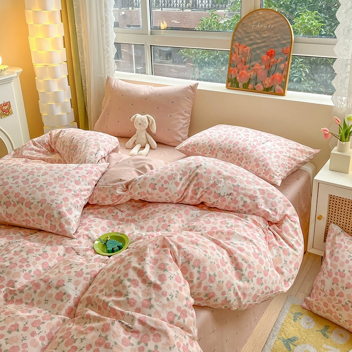 91家纺网 家纺一手货源 找家纺 吉象家纺13070全棉四件套纯棉四件套直播小清新男孩女心动