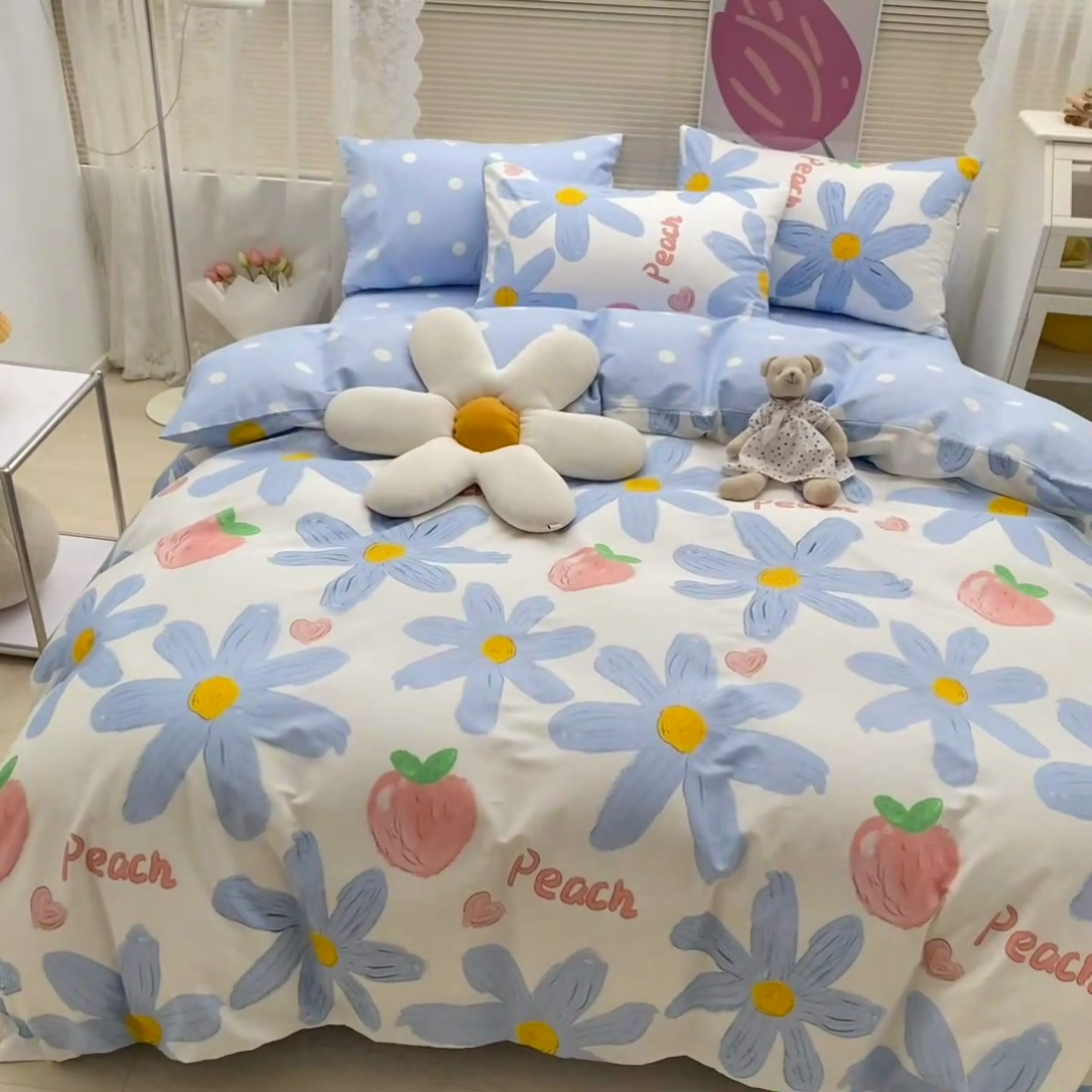 91家纺网 家纺一手货源 找家纺 吉象家纺13070全棉四件套纯棉四件套直播小清新男孩女小情调