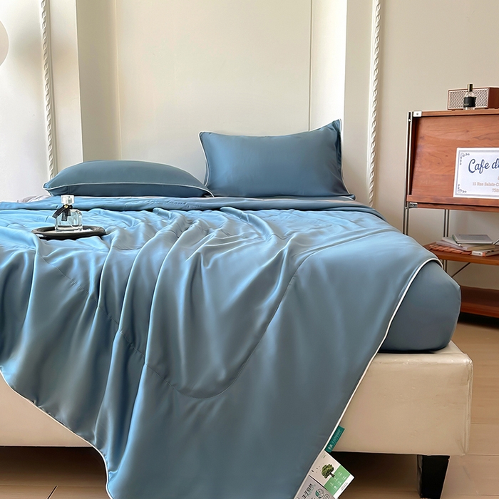 91家纺网 家纺一手货源 找家纺 百寐 2025新款60S兰精天丝夏被系列 管兰+碳灰