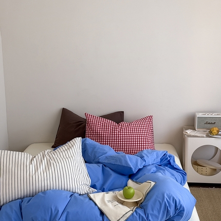 91家纺网 家纺一手货源 找家纺 （总）艾沁2025新款全棉水洗棉撞色混搭四件套