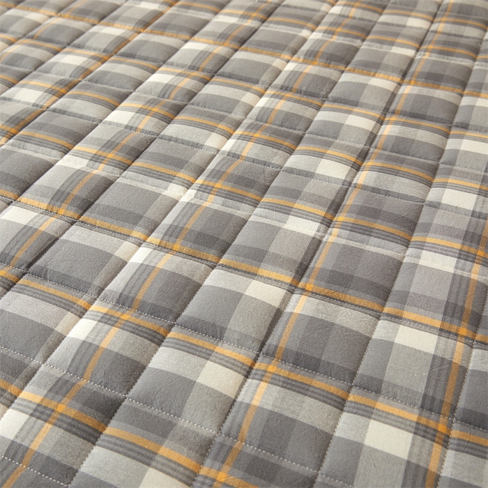 91家纺网 家纺一手货源 找家纺 伊人坊2025新款全棉色织水洗棉六面全包床笠床垫保护套无印风 夹棉床围-诺卡格