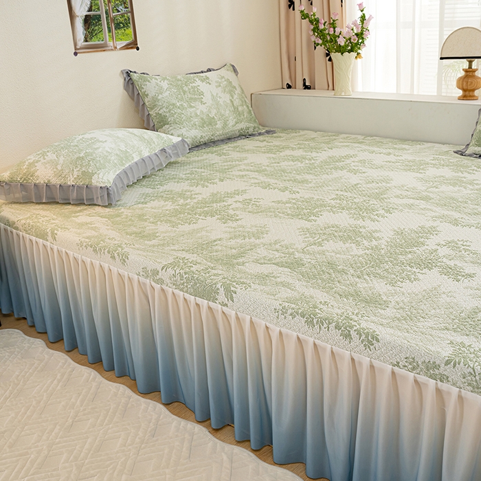 91家纺网 家纺一手货源 找家纺 冬然家纺2025新款冰豆豆榻榻米凉席 梦幻森林-绿