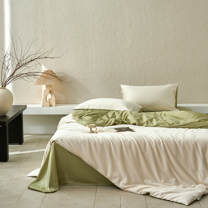 91家纺网 家纺一手货源 找家纺 （总）咏绒家纺工厂店 2025新款60支奥地利兰精天丝纯色天丝棉四件套