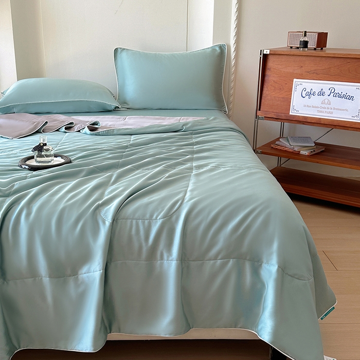 91家纺网 家纺一手货源 找家纺 百寐 2025新款60S兰精天丝夏被系列 芬兰+碳灰